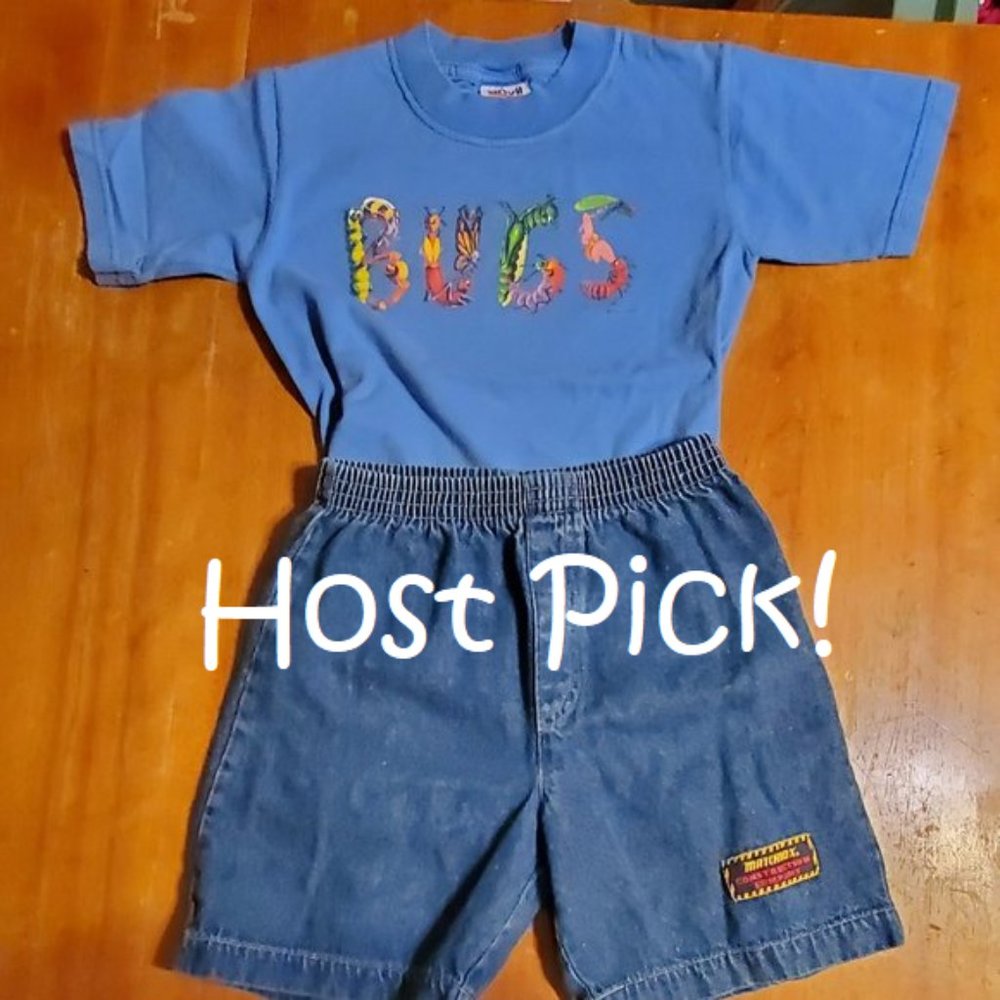 Bundle: Kids T-shirt and jeans shorts - sz S